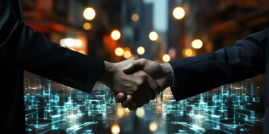 Futuristic business scene with ultra modern ambiance